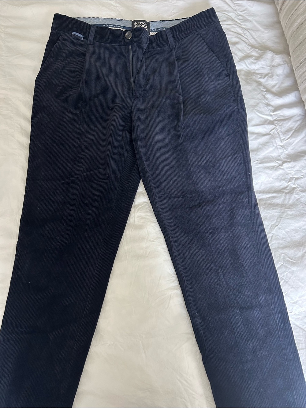 Scotch & Soda Men's Navy Corduroy Trousers